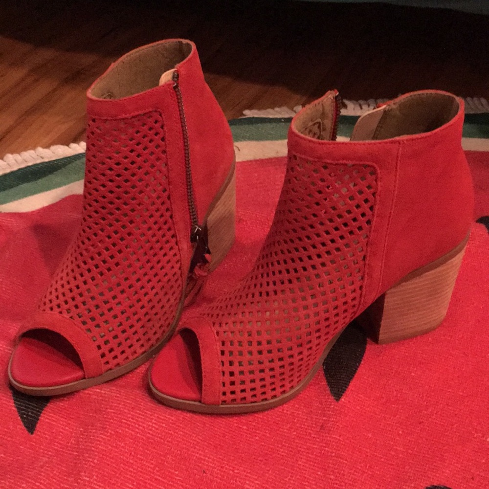 Red/orange booties